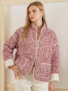 Riley Floral Quilted Jacket Size Medium - C30-064